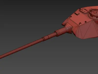 Tiger 2 Turret Porsche Low-poly 3D model