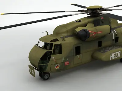 Sikorsky CH-53G Helicopter HEER Low-poly 3D model