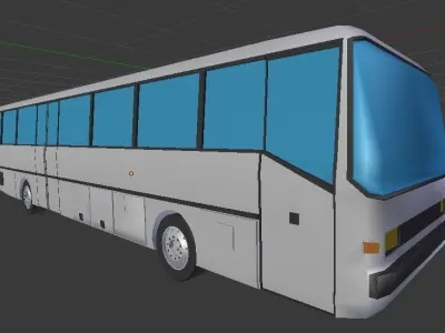 3D Bus with windows Free low-poly 3D model