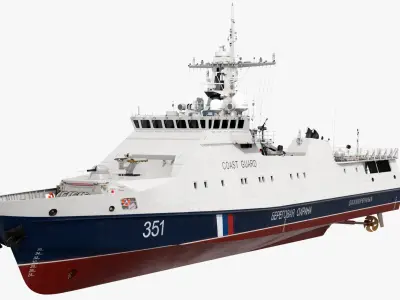 Russian Coast Guard Ship 22460 Okhotnik 3D model