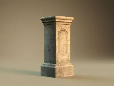 Pedestal1 stone column Free low-poly 3D model