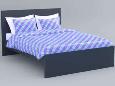 malm bed Low-poly 3D model
