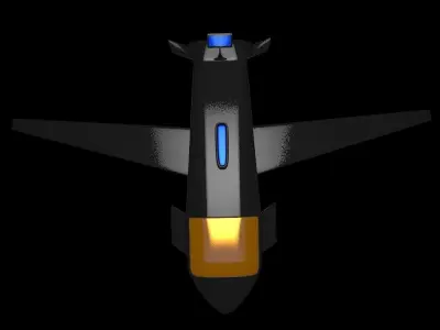 The Nightcrawler High Poly futuristic airplane 3D model