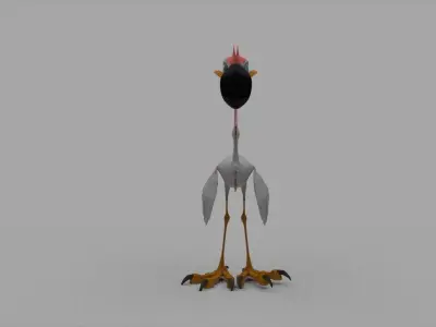 Flamingo cartoon Low-poly 3D model