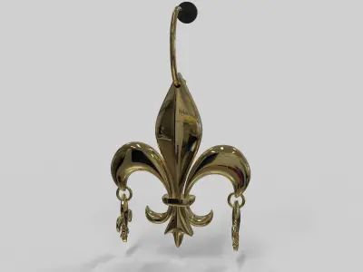 fleur de lis earring 3D model