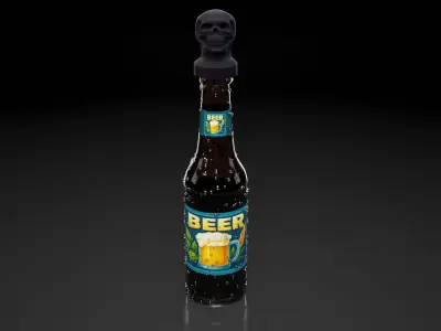 Skull Beer Bottle Cap 3D print model