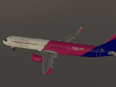 Wizz air airbus a321neo low poly 3D Model  Low-poly 3D model