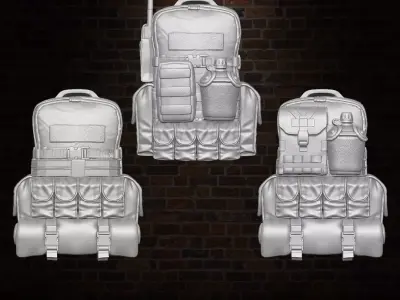 Backpacks V2 3D printable files for action figures 3D print model