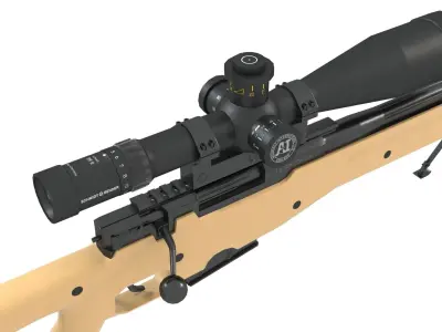 AWP AWM Sniper rifle 3D model LOW POLY Low-poly 3D model