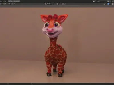 3D Cartoon Giraffe Low-poly 3D model