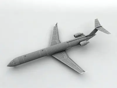 Bombardier CRJ -900 - Generic White Low-poly 3D model