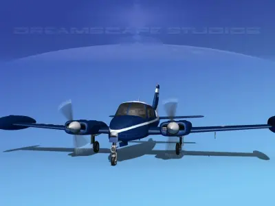 Cessna U-3B Blue Canoe V01 3D model