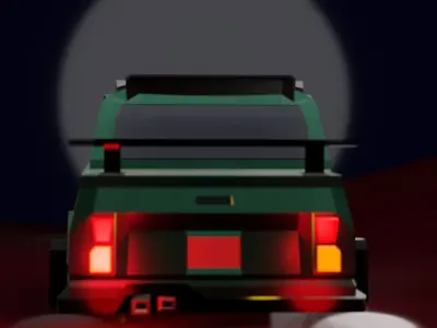 Low-poly Cyber Drift car Free low-poly 3D model