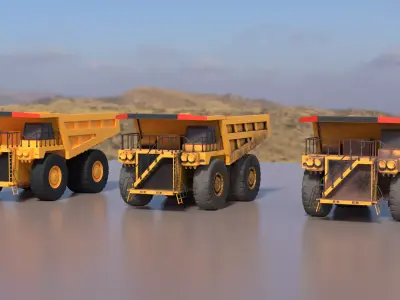 Mining Big Tipper Truck Low-poly 3D model