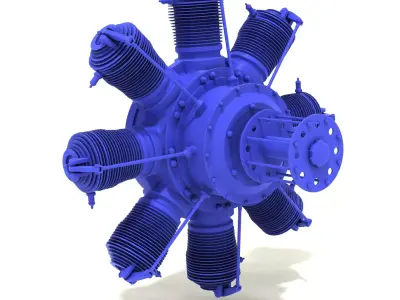 Rotary engine Gnome Monosoupape 3D print ready 3D print model