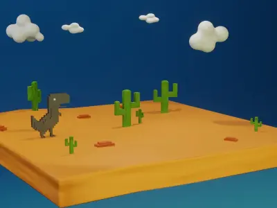 google dinosaur Free low-poly 3D model