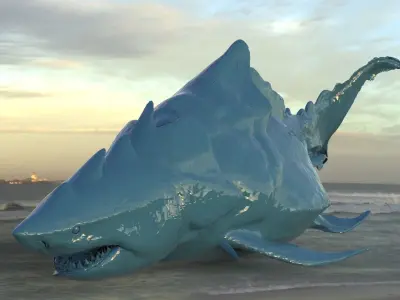 Megalodon Shark  Queen Hybrid Fantasy UVs 3D model