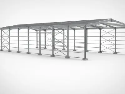 Industrial Metal Hangar 3D model