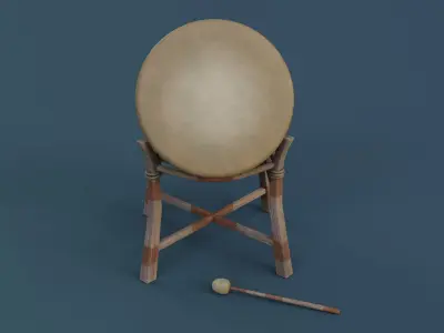 War Drum Low-poly 3D model