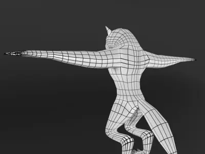 LowPoly WereWolf Base mesh Free low-poly 3D model