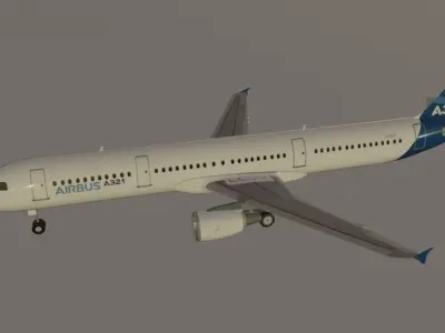 Airbus a321-211 ceo house livery low poly  Low-poly 3D model