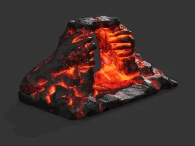 Cave Entrance lave rock 09 Low-poly 3D model