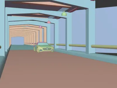 Car Animation Scenery Free 3D model