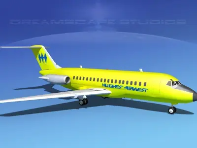 Douglas DC-9-20 Hughes Air West 3D model