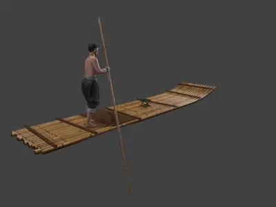 fisherman  boats Low-poly 3D model