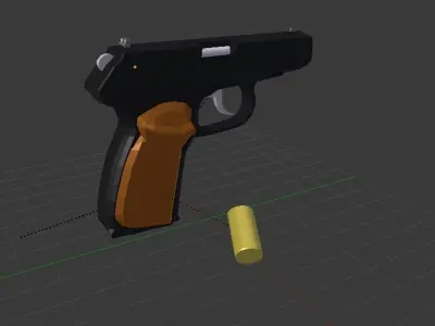 Makarov LowPoly gun Free 3D model
