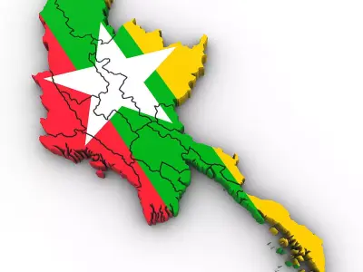 3d Political Map of Burma 3D model