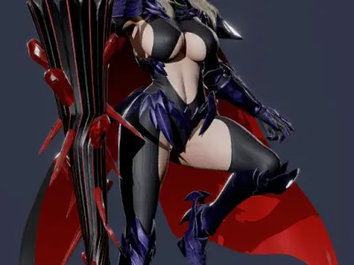 FateGrand Order  Artoria Lancer Alter Low-poly 3D model