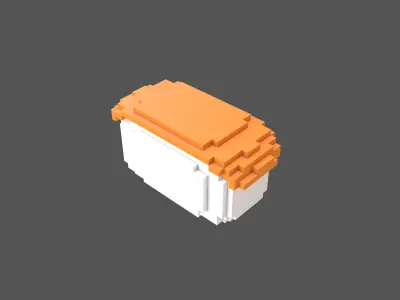 Voxel Salmon Sushi v1 001 Low-poly 3D model