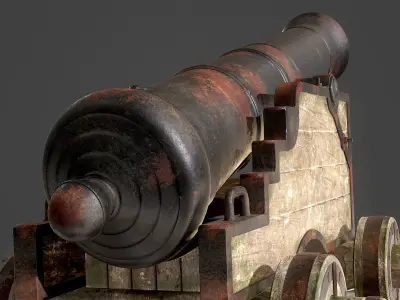 Cannon old Low-poly 3D model