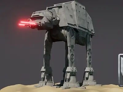 Blender 3  UE5  Star-wars AT-AT Walker Fan Art Model Guide 3D model