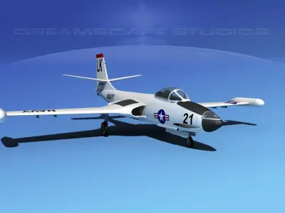 McDonnell F2H2 Banshee V07 3D model