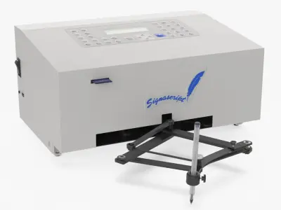 Signascript Automated Signature Arm Device Rigged 3D model