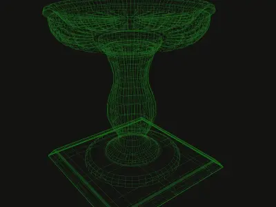 Fluted Bird Bath 3D model