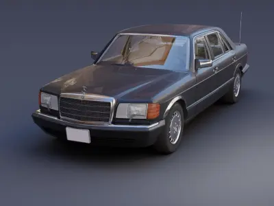Mercedes Benz 560 SEL Free low-poly 3D model