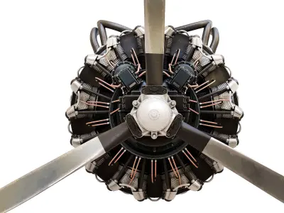 Radial engine R 2000 3D model