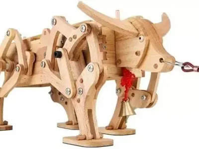 3D Wooden Mechanical Bull Puzzle Model 3D model