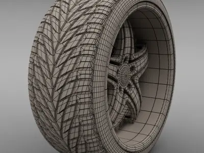 Savini Forged SV-8S Wheel and Tire 3D model