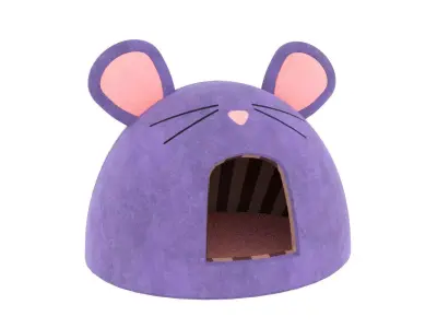 Mouse Meow Hut Cat Hut Cat Tent Purple 3D model