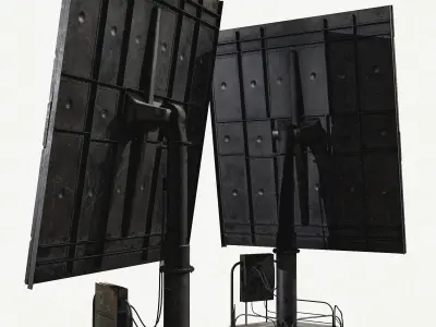 Solar panel Low-poly 3D model 3
