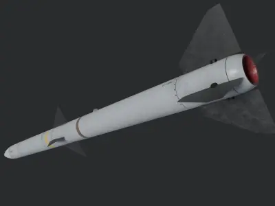 AIM-120 AMRAAM missile Low-poly 3D model