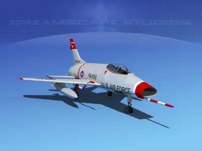 North American F-100D Super Sabre V05 USAF 3D model