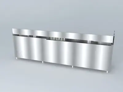 Kit234 Wall Desk in L by Alex Marques Free 3D model