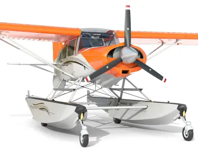 Light hydroplane Maule with interior 3D model