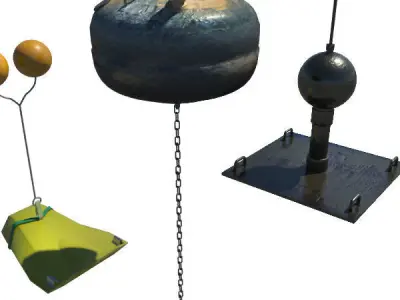 Collection Of 3 Mines - Bombs 3D model