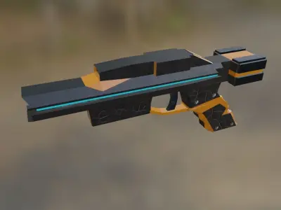 Sci-Fi Gun Low-poly model Low-poly 3D model